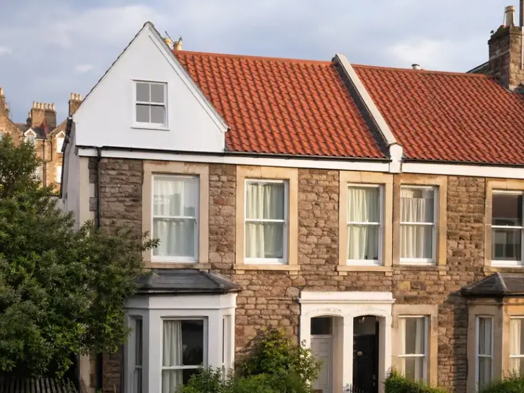 Completed new tile roof on a Bristol terrace